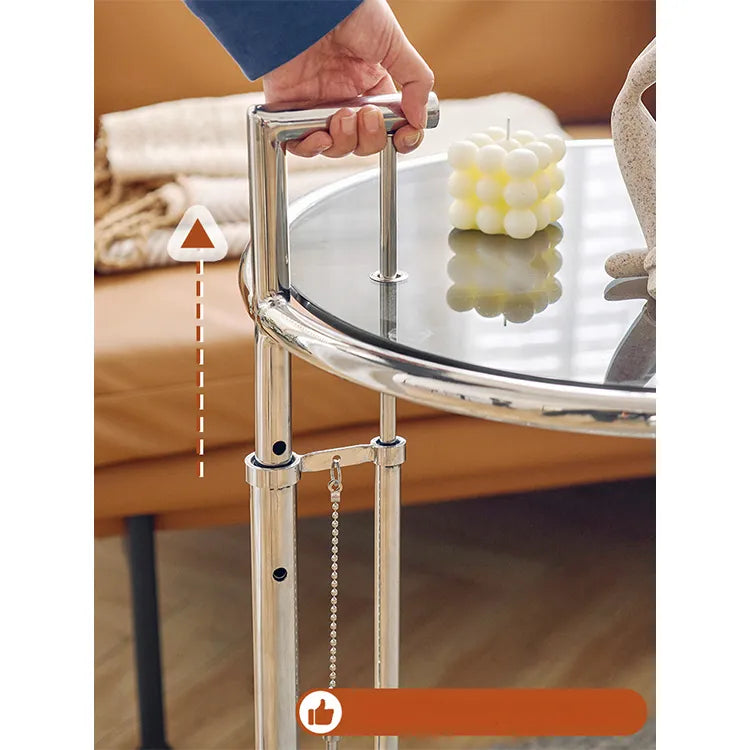 センターテーブル ライトブラウン クリア ライトグレー 強化ガラス ステンレス fzx-3265