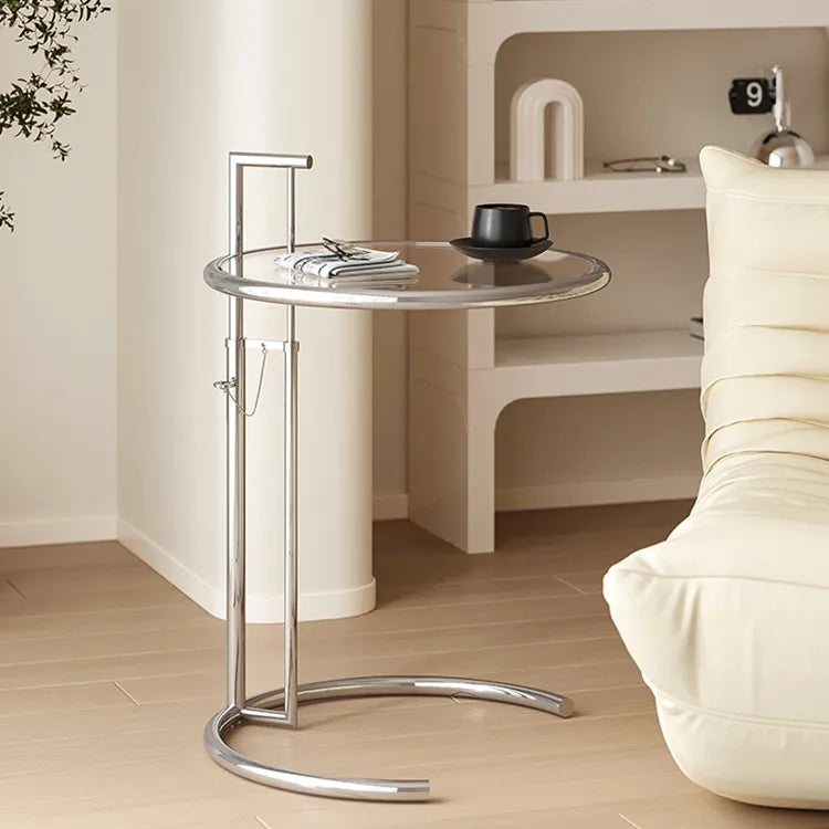 センターテーブル ライトブラウン クリア ライトグレー 強化ガラス ステンレス fzx-3265