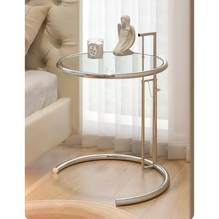 センターテーブル ライトブラウン クリア ライトグレー 強化ガラス ステンレス fzx-3265