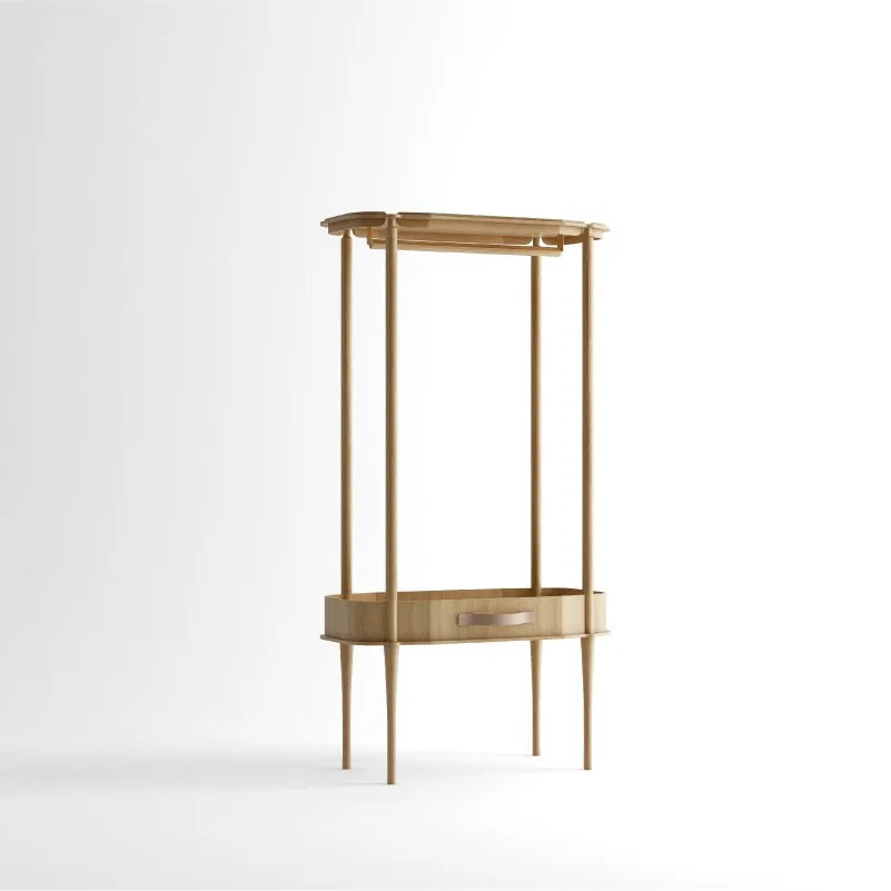 ハンガー ブラック ナチュラル オーク 多層板 無垢材 銅 本革 fzy-3332