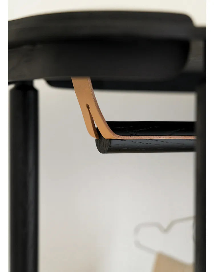 ハンガー ブラック ナチュラル オーク 多層板 無垢材 銅 本革 fzy-3332