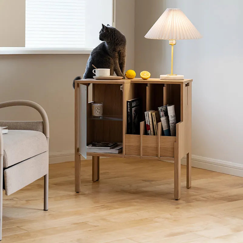 キャビネット ナチュラル ブラック 多層板 オーク fzy-3334