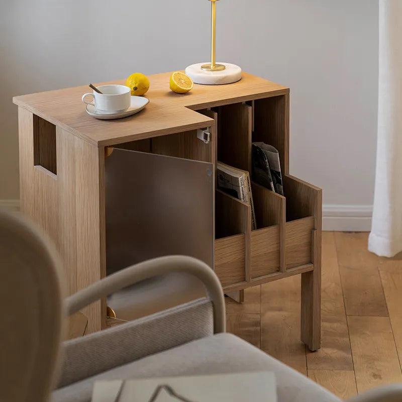 キャビネット ナチュラル ブラック 多層板 オーク fzy-3334