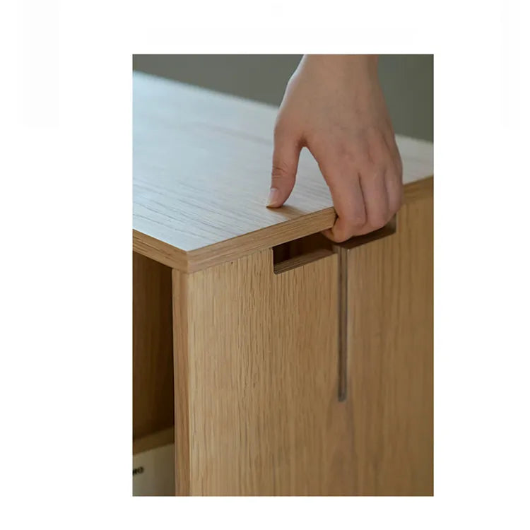 キャビネット ナチュラル ブラック 多層板 オーク fzy-3334