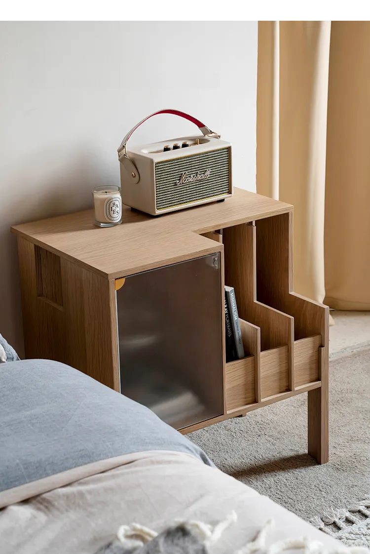 キャビネット ナチュラル ブラック 多層板 オーク fzy-3334