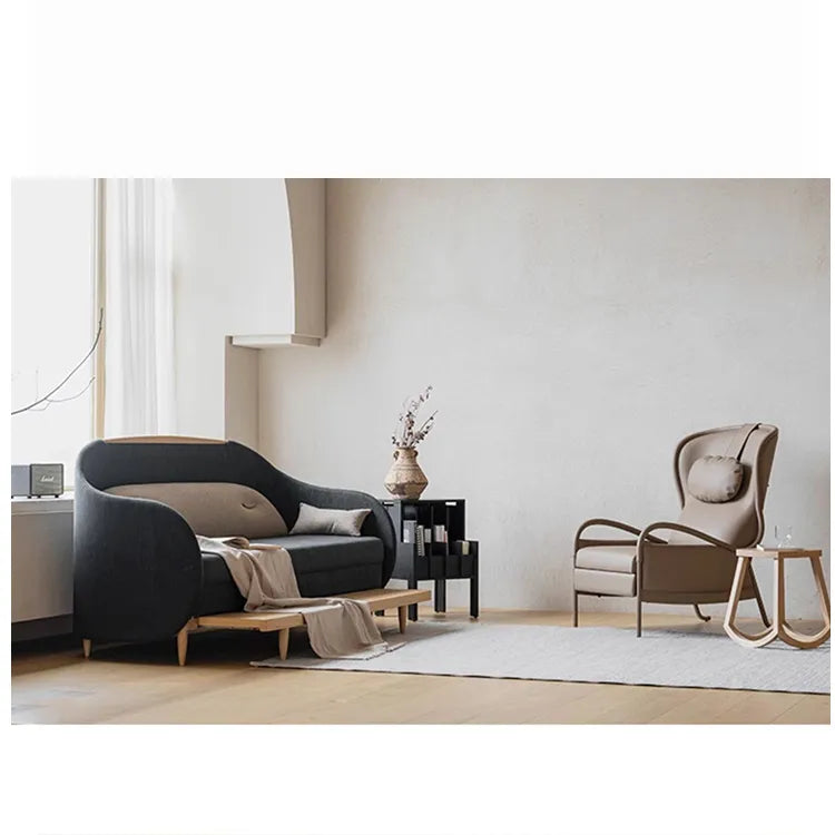 ソファー ダークグレー ベージュ ブルー オーク 多層板 エアレザー ベルベット fzy-3335