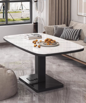 昇降テーブル　ガラス天板　無段階 一本脚　 gyu-467