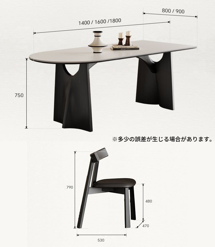 ダイニングテーブル　半楕円形テーブル　壁寄せスクエア＆ラウンドテーブル　リビングテーブル賃貸マンションhagst-3611