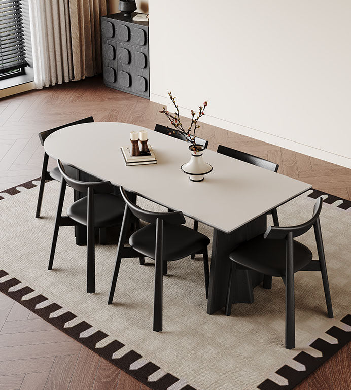 ダイニングテーブル 半楕円形テーブル 壁寄せスクエア＆ラウンド