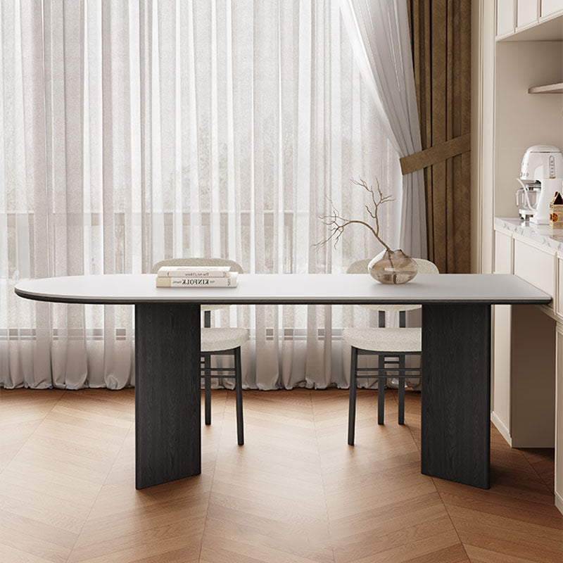 ダイニングテーブル壁寄せタイプのセラミック天板おしゃれなモダン