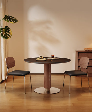 セラミックテーブル　丸テーブル　ダイニング　無垢材＆ステンレス脚　スタイリッシュなかっこいいデザイン　hagst-5520