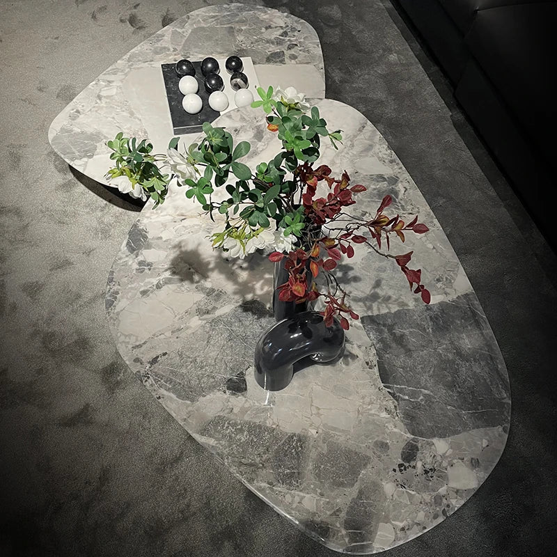 大理石センターテーブル モダンデザイン リビングルーム装飾 高級感溢れるインテリア hbso-3011