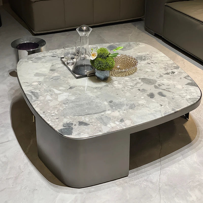モダンデザイン センターテーブル 大理石＆ステンレス製 おしゃれなリビング家具 hbso-3015