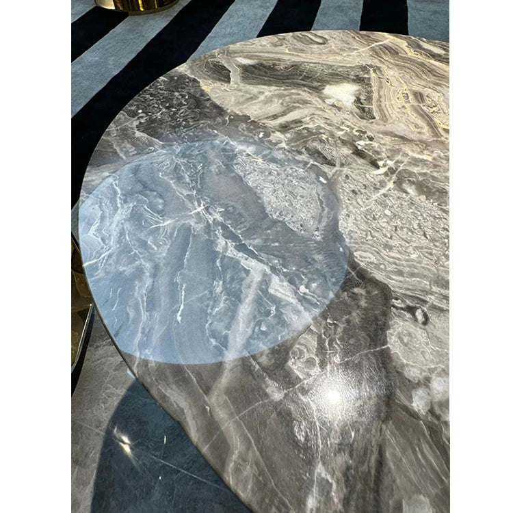 ラグジュアリー大理石センターテーブル - ステンレス脚付き、モダンデザイン、収納に便利な多層板仕様 hbso-3016