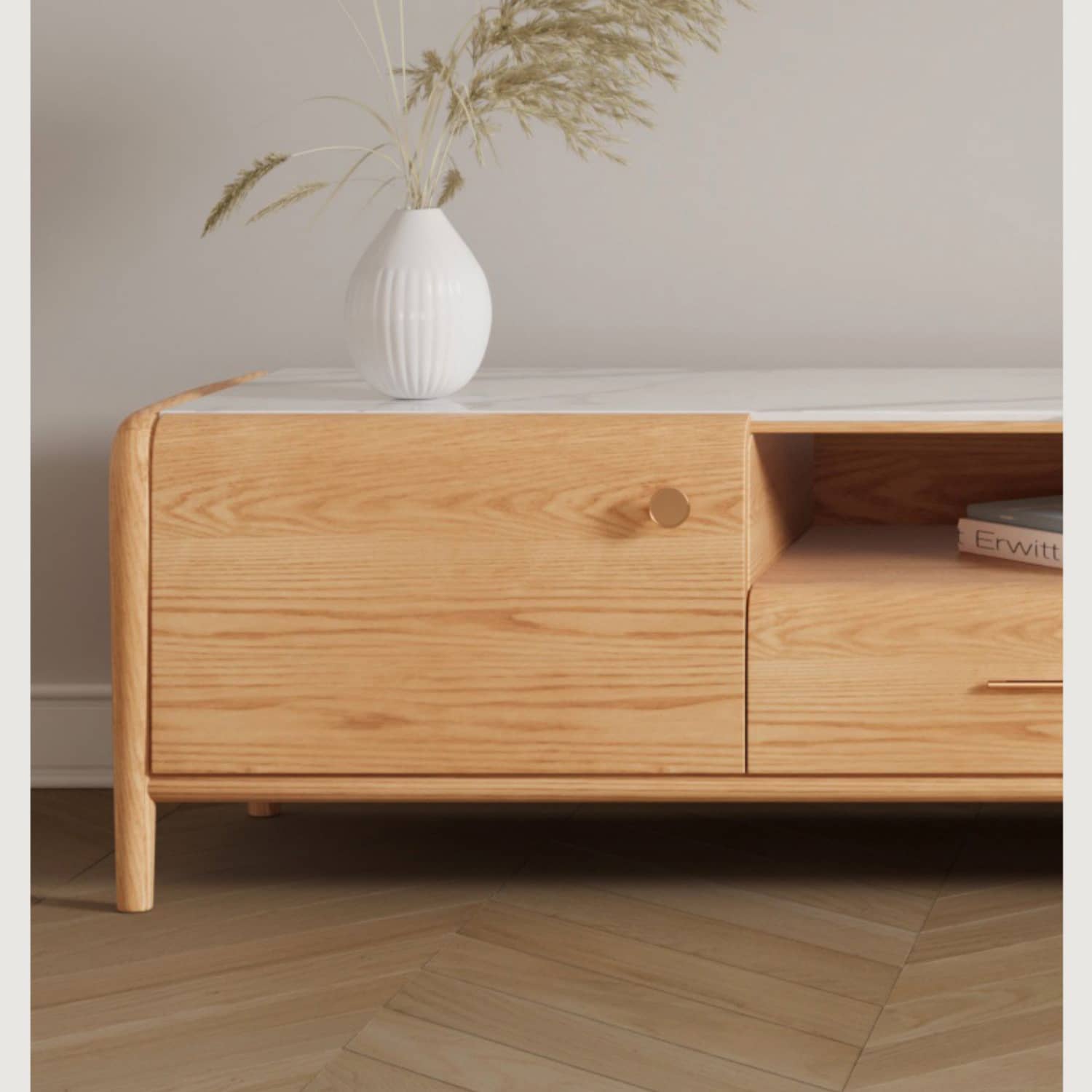 高級セラミック&オーク材のテレビ台 | hbzwg-640