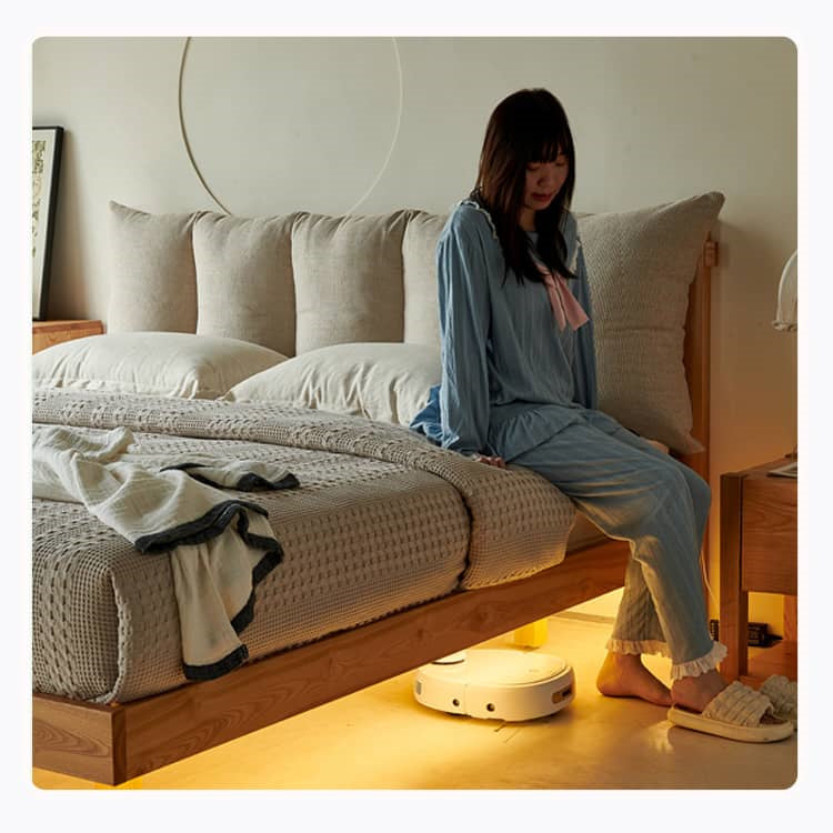 ベッドフレーム 綿麻 北欧 hjhms-1047