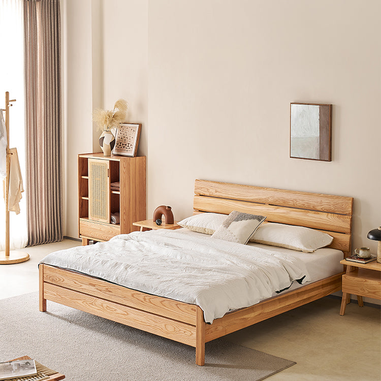 【極上の快適さ】アッシュ材＆パイン材使用のおしゃれなベッド hjhms-1563