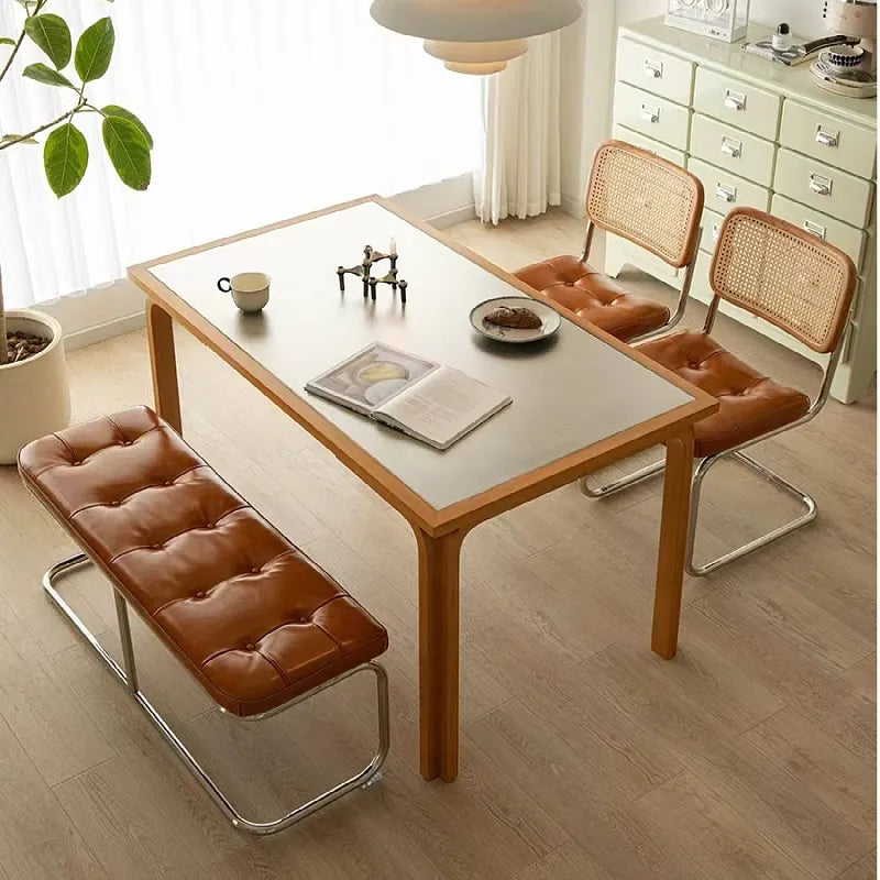 テーブル ライトブラウン ブラック アッシュ材 セラミック hjj-3655