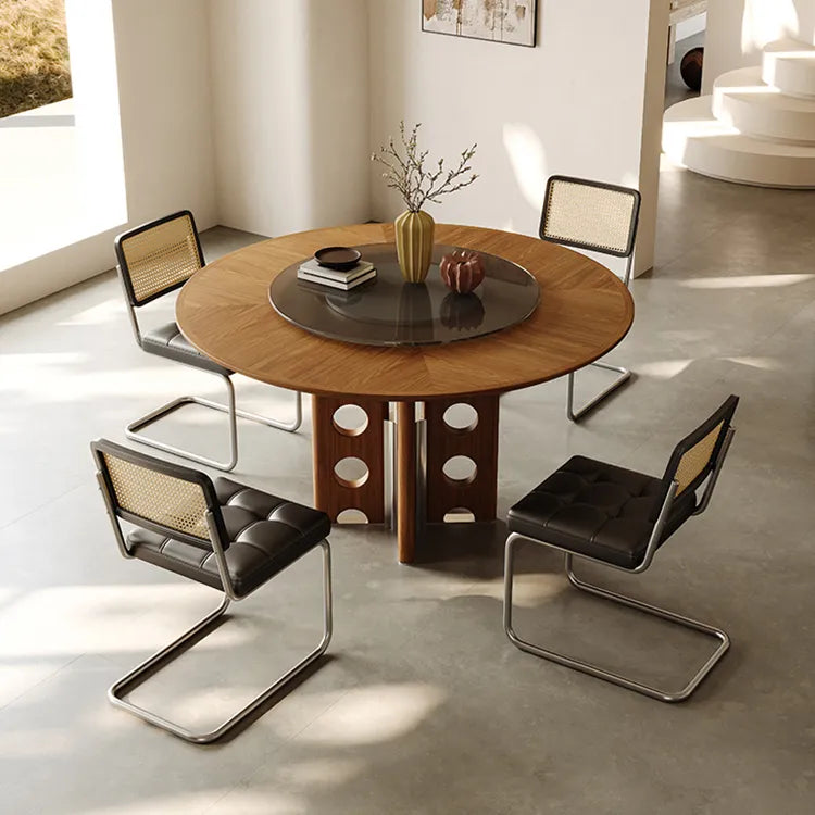 テーブル ライトブラウン オーク 多層板 ステンレス ガラス hjj-3668