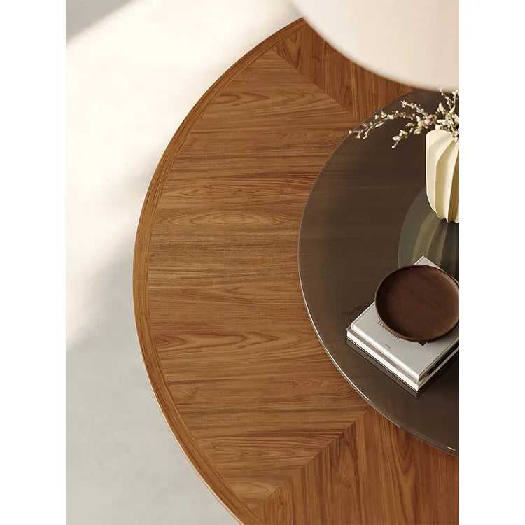 テーブル ライトブラウン オーク 多層板 ステンレス ガラス hjj-3668