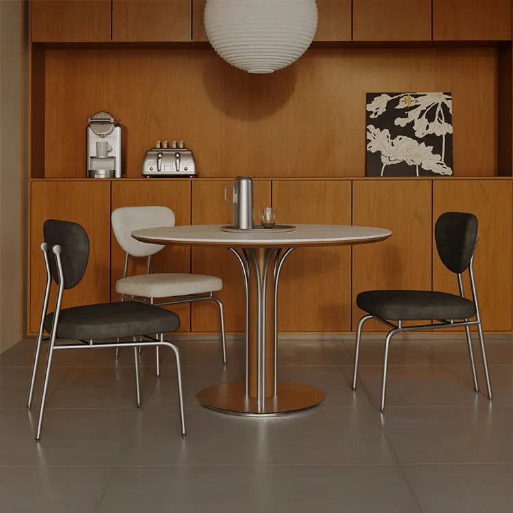 テーブル ベージュ セラミック オーク 多層板 ステンレス hjj-3670