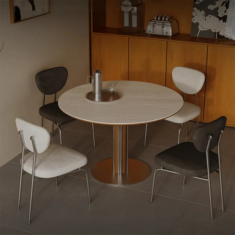 テーブル ベージュ セラミック オーク 多層板 ステンレス hjj-3670