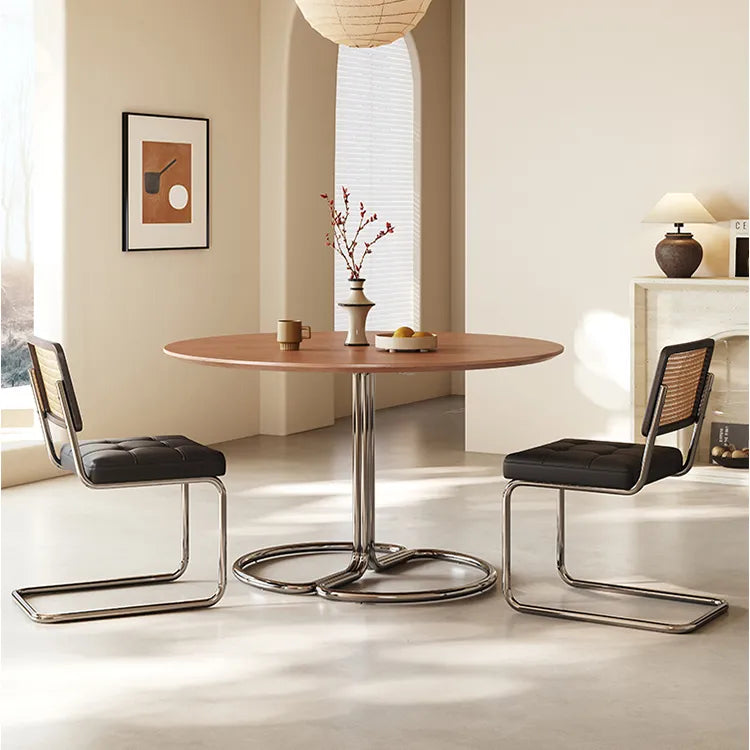 テーブル ライトブラウン 多層板 ステンレス hjj-3674