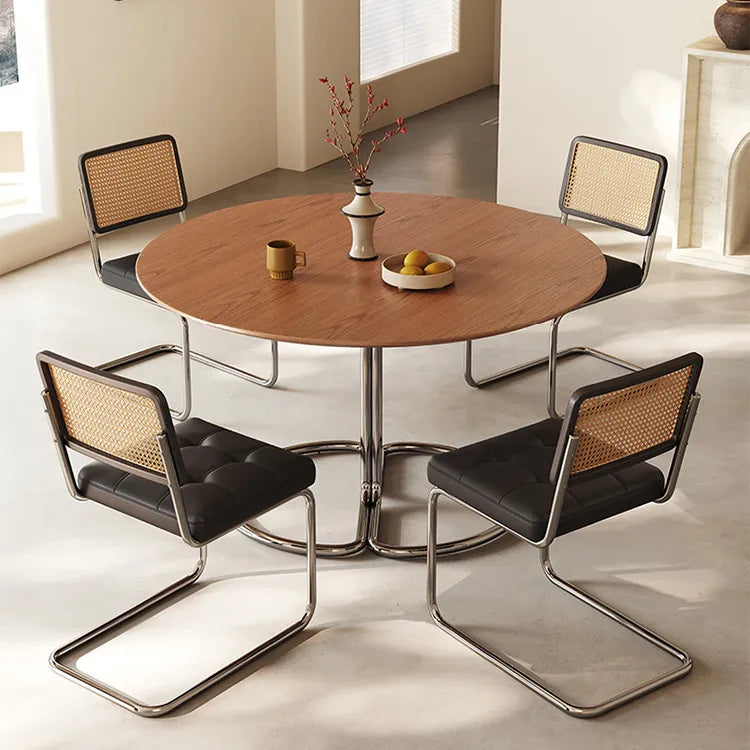 テーブル ライトブラウン 多層板 ステンレス hjj-3674