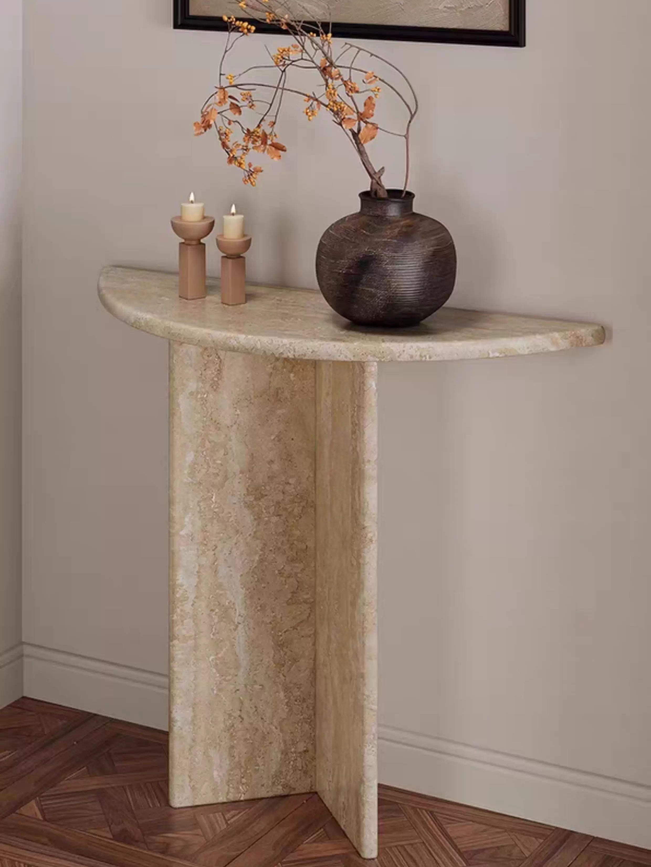 コンソールテーブル 天然トラバーチン (torabachin) 玄関収納 サイド