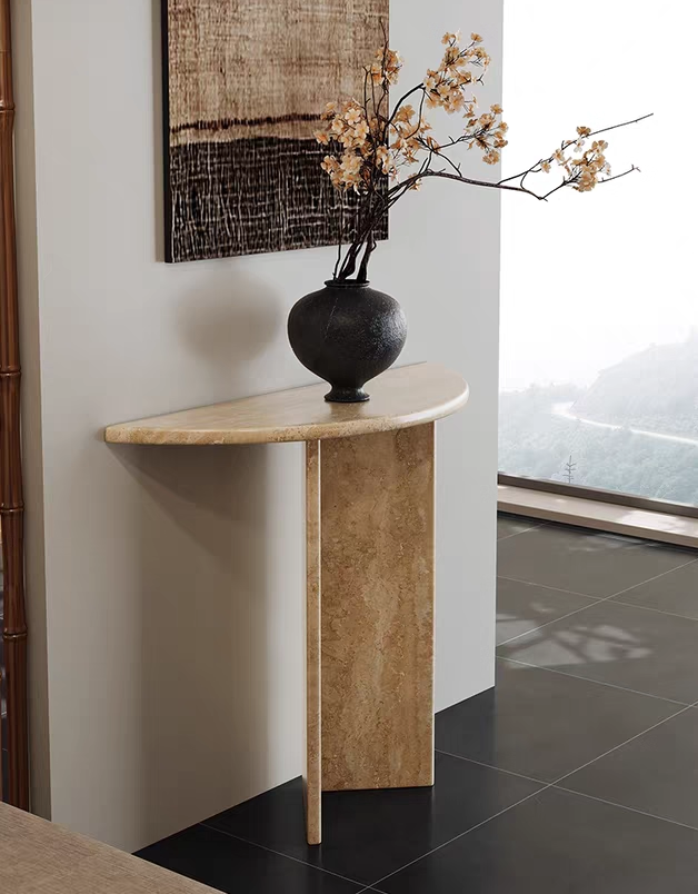 コンソールテーブル　天然トラバーチン (torabachin)　玄関収納　サイドテーブル　hjjmz-033