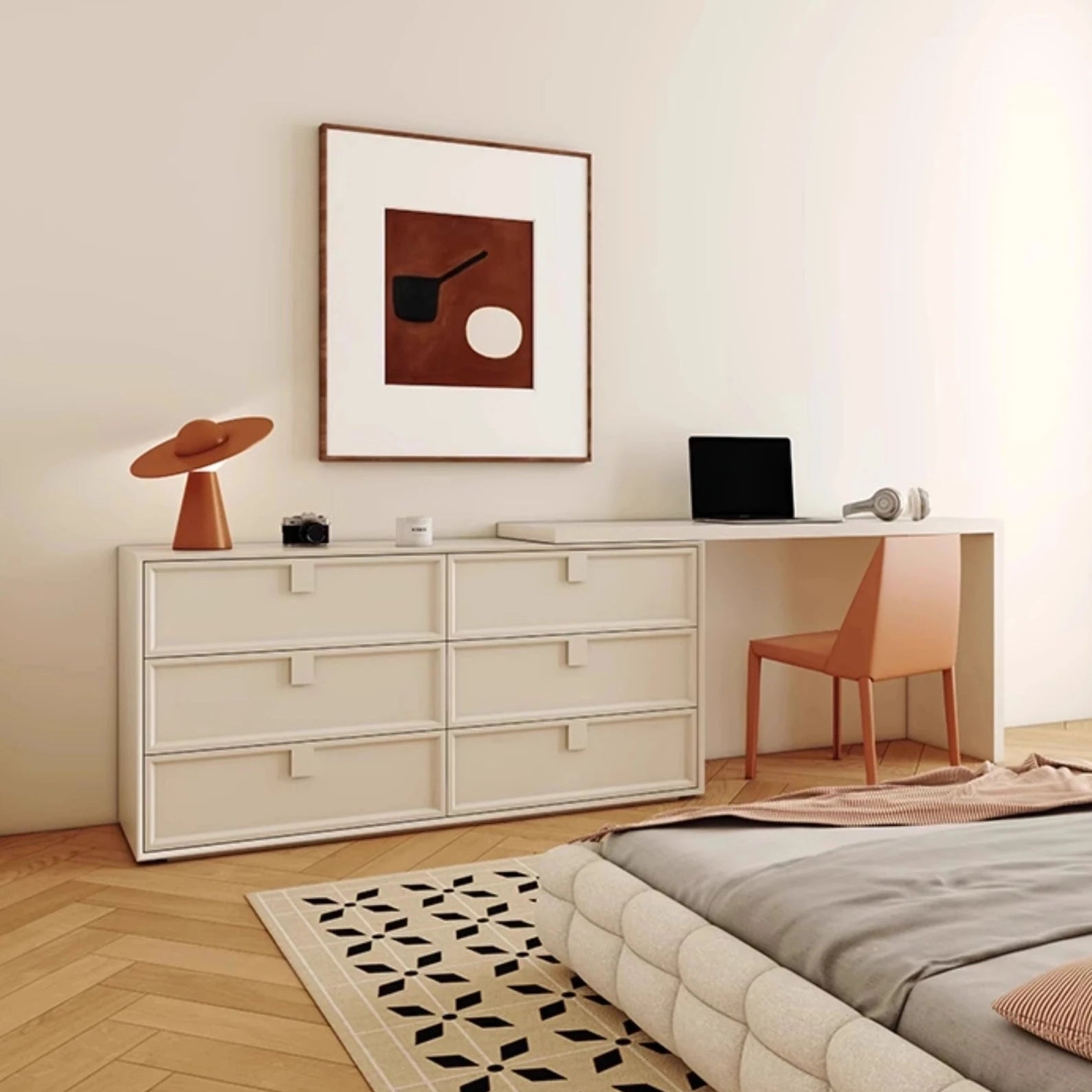 モダンデザインの多層板製化粧台｜収納力抜群で洗練されたインテリアに最適！ hko-4605