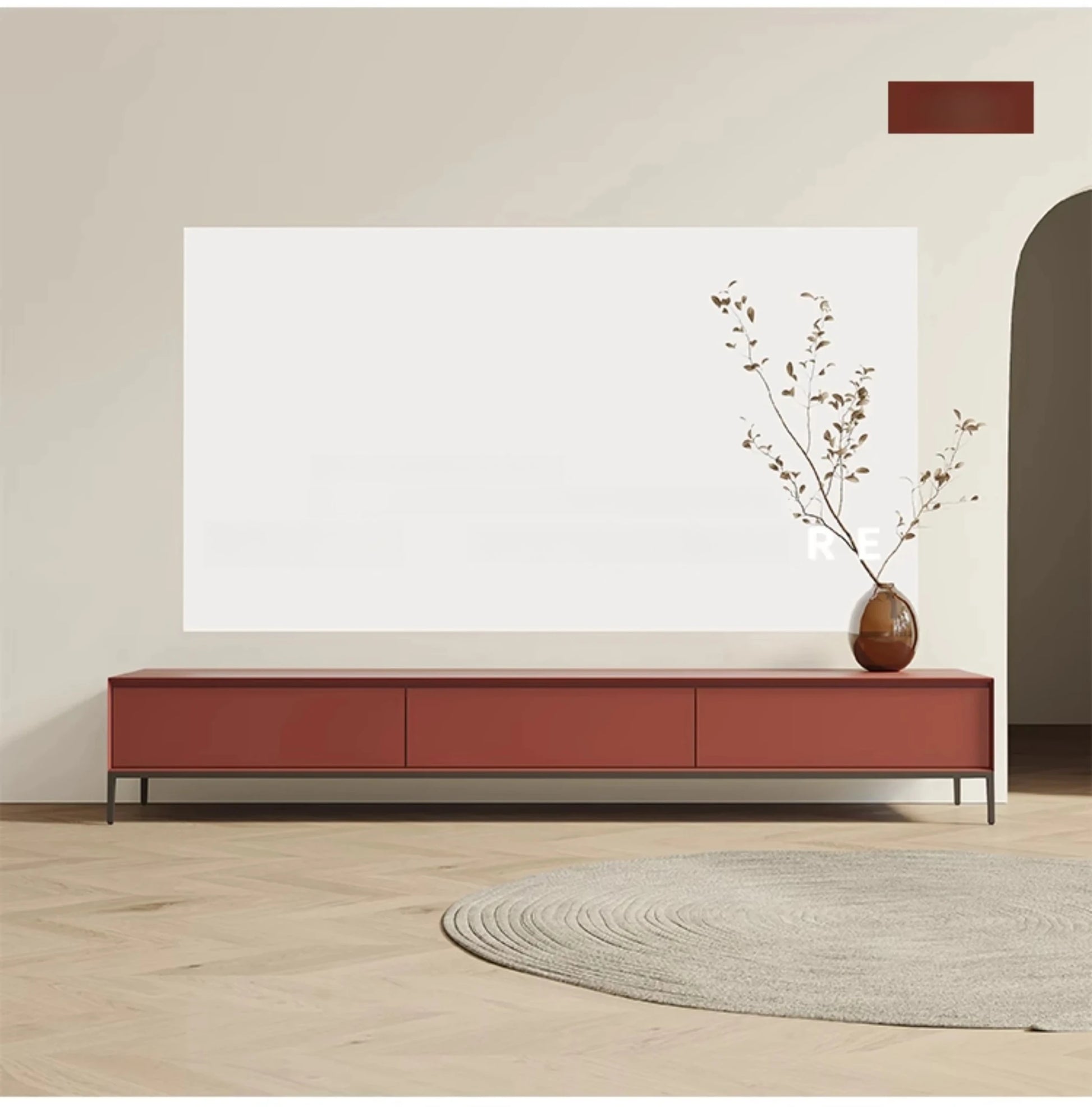 シンプルでスタイリッシュなテレビ台 - モダンデザインのグリーン収納家具 hko-4609