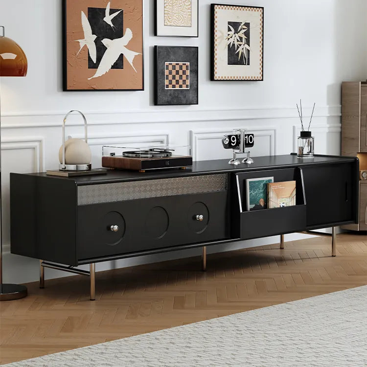 テレビ台 ブラウン ダークブラウン ブラック 多層板 ステンレス ガラス hlwy-3683