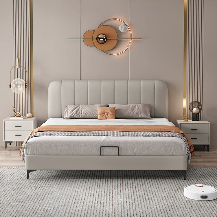 洗練されたデザインのパイン材ベッド｜本革＆合皮使用の高品質ベッドフレーム【シンプルスタイル】 hlyj-3141