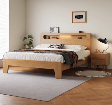 ベッド 天然パイン材質使用のベッド　LEDライト無し hmak-237