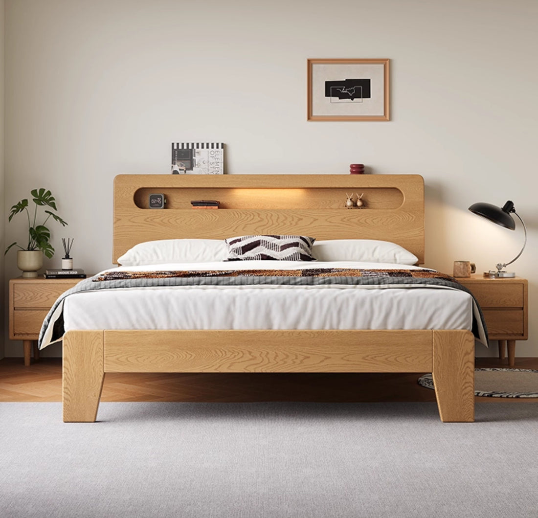 ベッド 天然パイン材質使用のベッド　LEDライト無し hmak-237
