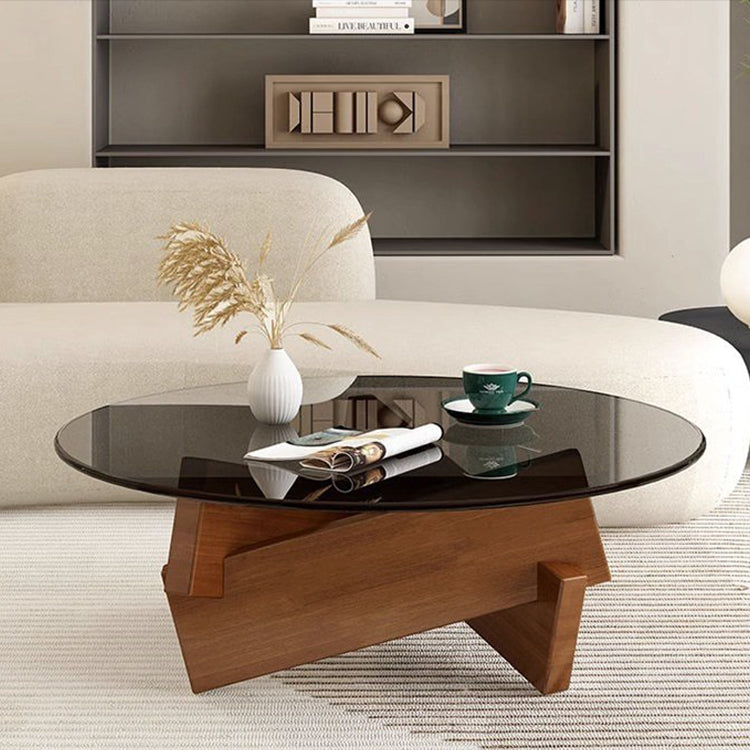 モダンデザイン強化ガラスセンターテーブル | スタイリッシュなリビングのアクセントに hmo-1989 - BestKagu