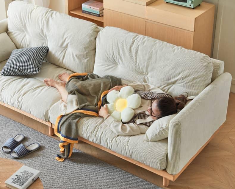 オーク材フレームの贅沢コーデュロイソファー hmyf-1270 - BestKagu