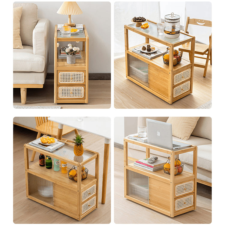 サイドテーブル ナイトテーブル コンパクト 引き出し収納 キャスター