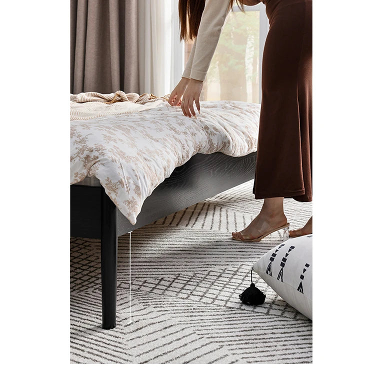 レッドオーク・パイン製のおしゃれなベッド - 洗練されたデザインで快適な睡眠を実現！ hsxz-2157