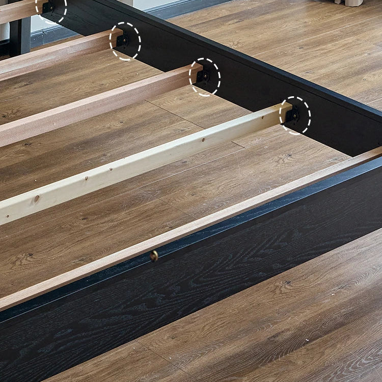 レッドオーク無垢材使用！エレガントなデザインの多層板ベッド - スエード仕上げで快適な睡眠空間を演出！ hsxz-2162