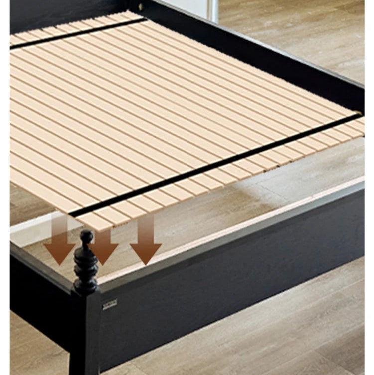 レッドオーク無垢材使用！エレガントなデザインの多層板ベッド - スエード仕上げで快適な睡眠空間を演出！ hsxz-2162