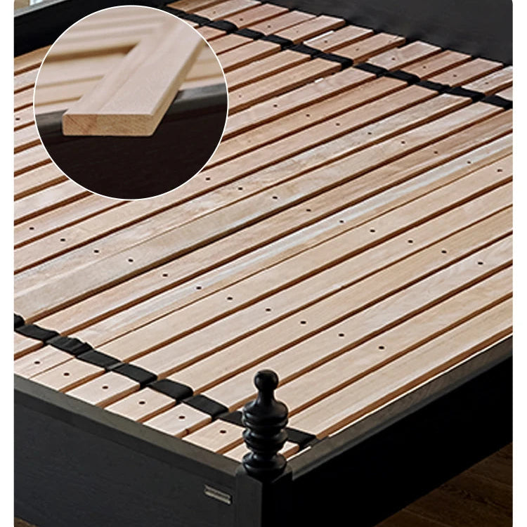 レッドオーク無垢材使用！エレガントなデザインの多層板ベッド - スエード仕上げで快適な睡眠空間を演出！ hsxz-2162