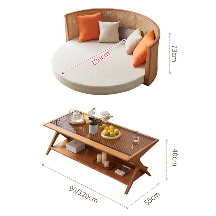 ソファベッド リゾートソファー デイベッドラタン材＆天然木材htzm-1505