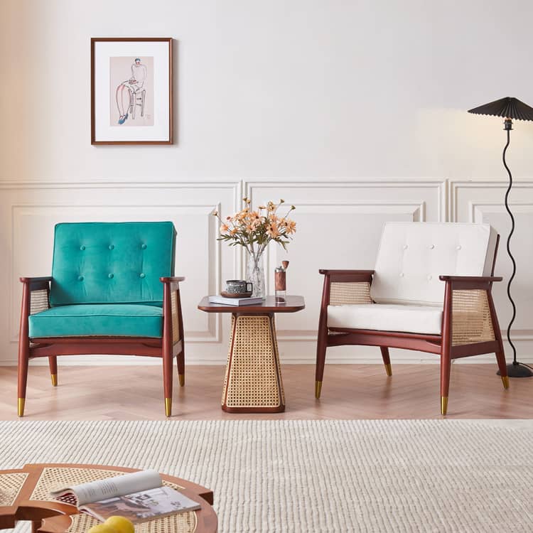 ラタン調のアームチェア リビングチェア htzm-1516