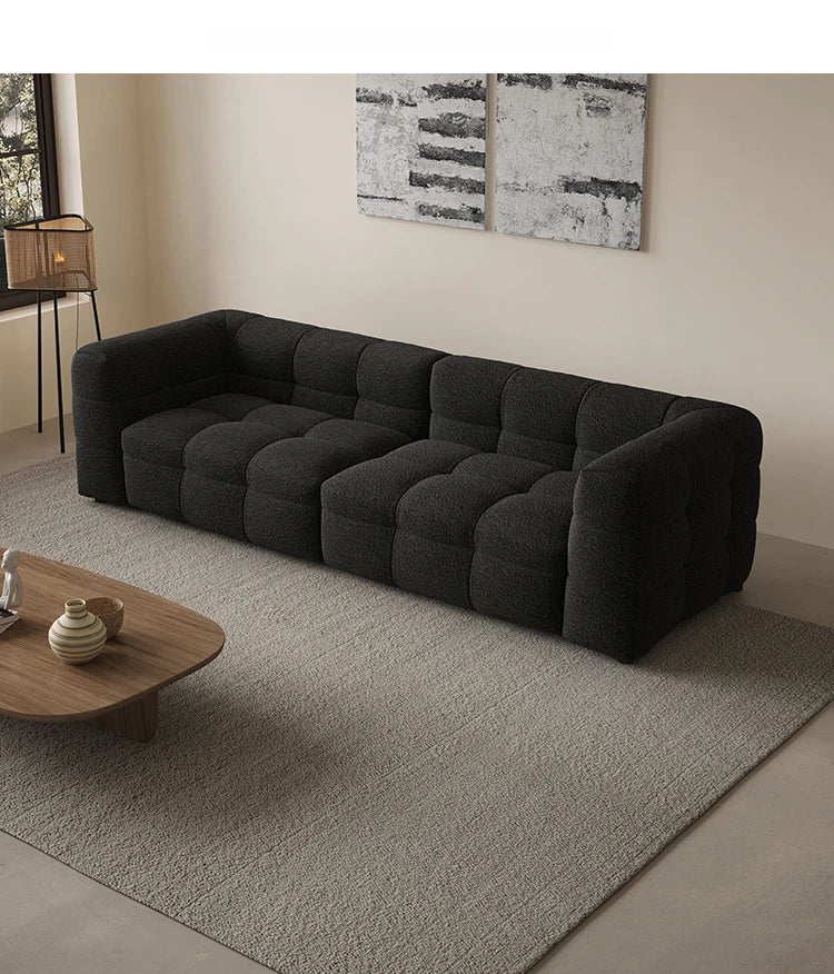 モダンシープボアソファー | ダウン・パイン・オーク素材 | スタイリッシュなリビング空間を演出する最高の座り心地 hxy-5160