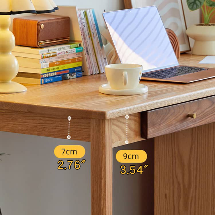 机デスク レッドオーク & ウォールナット 銅製 テーブル - 高級感溢れるデザイン hykmq-749 - BestKagu