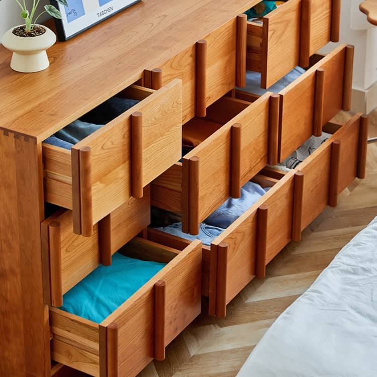 チェリー材多層板 キャビネット チェスト収納｜高品質収納 省スペース