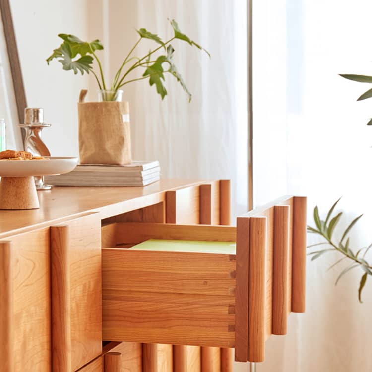 チェリー材多層板 キャビネット チェスト収納｜高品質収納 省スペース