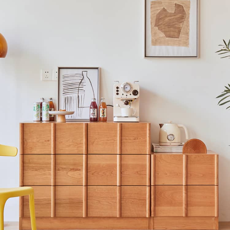 チェリー材多層板 キャビネット チェスト収納｜高品質収納 省スペース